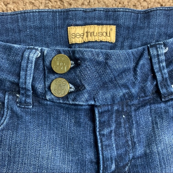 See Thru Soul Cuff Medium Wash Shorts - Picture 4 of 8